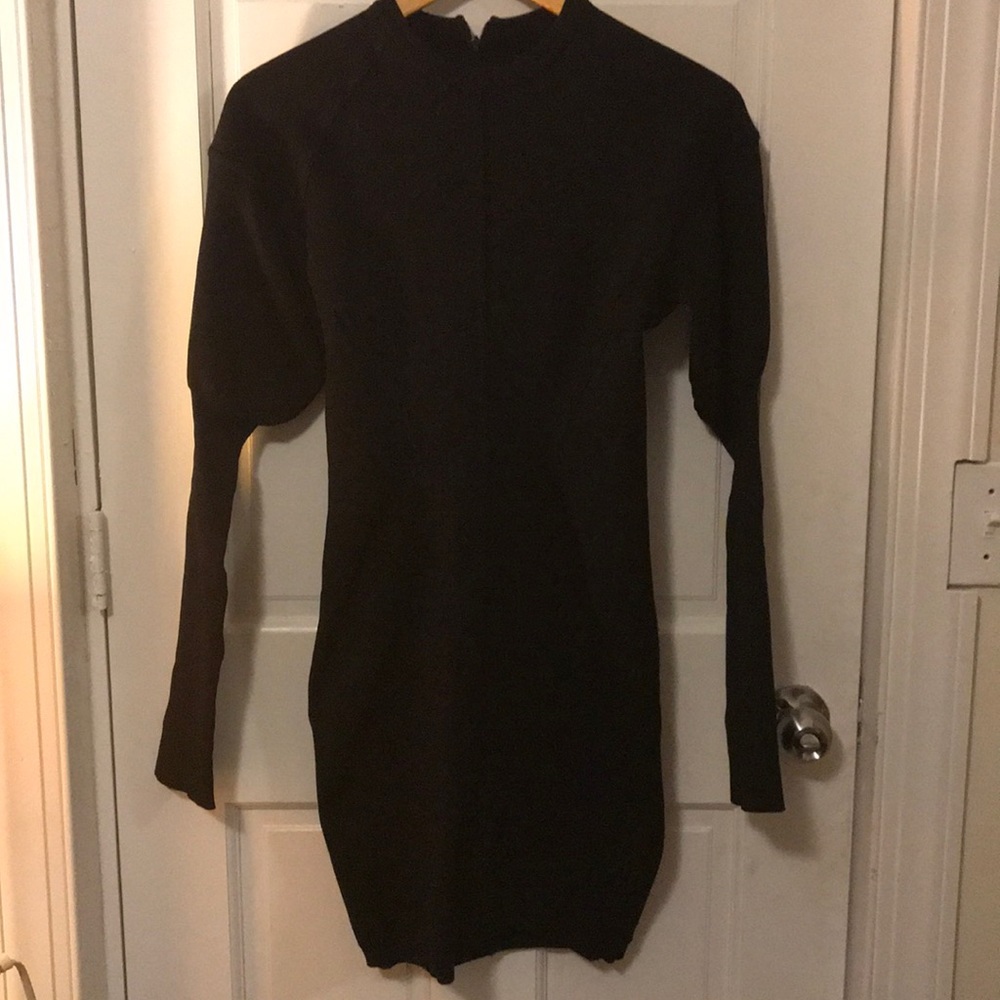 Aritzia body con stretch ribbed black dress S